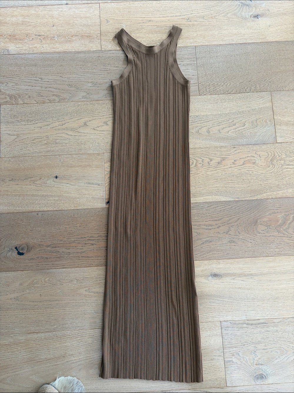Toteme Brown Ribbed Tank Maxi Dress